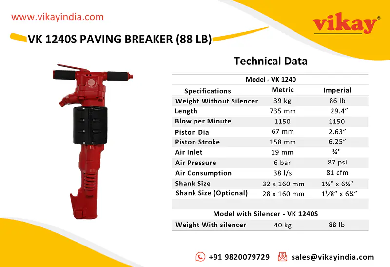 VK 1240S Paving Breaker-88lb - Master