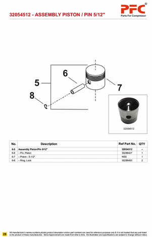 Piston 5.1/2inch 32054512 Replacement