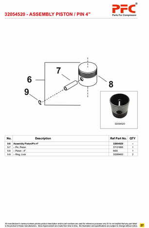 Piston/Pin 4inch 32054520 Replacement