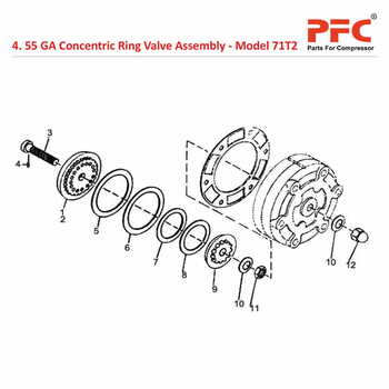 55 GA Concentric Ring Valve Assly. IR 71T2 Parts