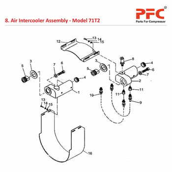 Air Intercooler IR 71T2 Air Compressor Parts