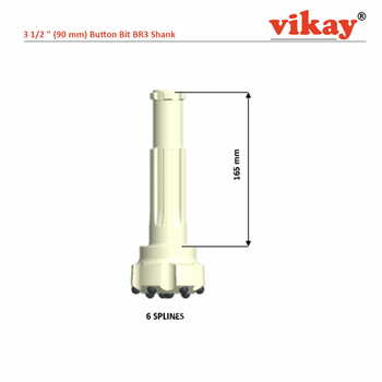 3 1/2" Button Bit - 90 mm x BR3 Shank