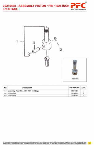 Piston Assy HP 1.5/8inch 30215438 - KIT Replacement