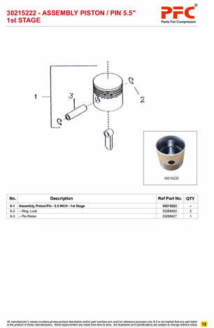 Piston Assy LP 5.1/2inch T Line 30215222-KIT Replacement