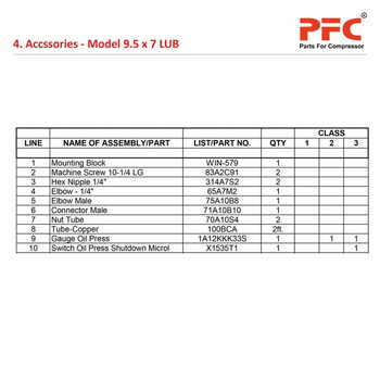 Accessories IR 9 1/2 x 7 ESV LUB Compressor Parts