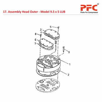 Head Outer IR 9 1/2 x 5 ESV LUB Compressor Parts