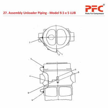 Unloader Piping IR 9 1/2 x 5 ESV LUB Parts