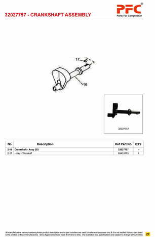 Crankshaft Complete with Bushing 32027757* Replacement