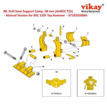 Drill Steel Support Comp. (38 mm) 9718355680A Replacement