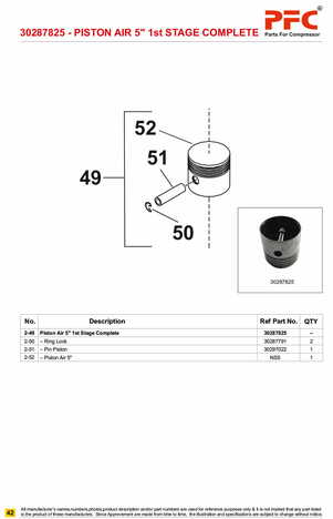 Piston Assy LP 5inch 30287825 Replacement