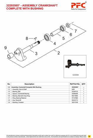 Crankshaft Complete with Bushing 32293565* Replacement