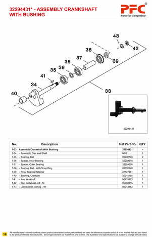 Crankshaft Complete with Bushing 32294431* Replacement