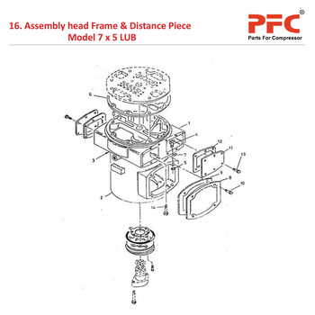 Head Frame IR 7 x 5 ESV LUB Air Compressor Parts