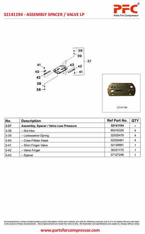 Valve Assy. 32141194 Replacement