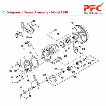 Compressor Frame IR 2340 Air Compressor Parts