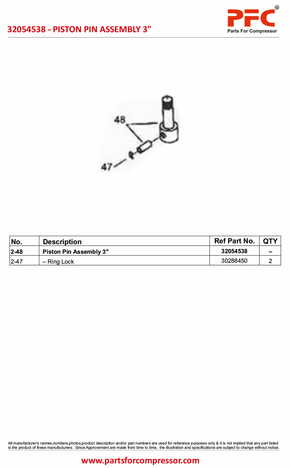 Piston Assembly HP 2inch 32054538 Replacement