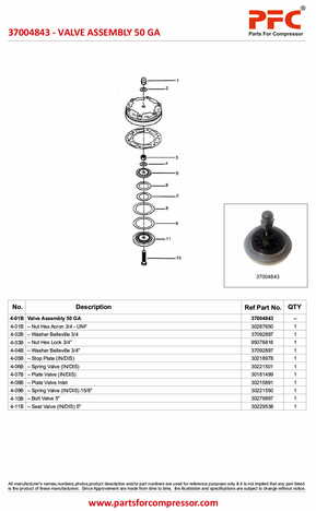 Valve Comp. 50 GA 37004843 Replacement