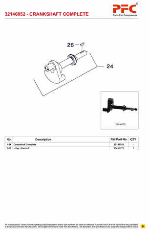 Crankshaft Complete with Bushing 32146052* Replacement