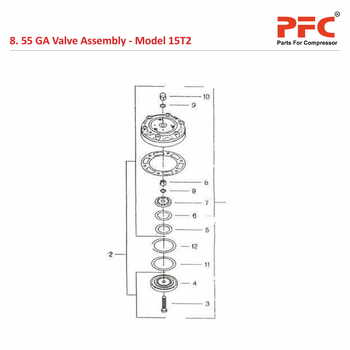 55 GA Valve IR 15T2 Air Compressor Parts