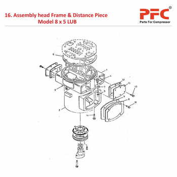 Head Frame IR 8 x 5 ESV LUB Air Compressor Parts