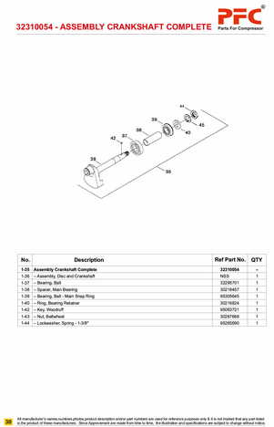 Crankshaft Complete with Bushing 32310054* Replacement