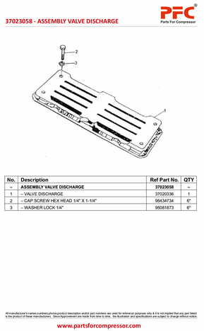 Assembly Valve Discharge 37023058 Replacement