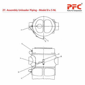 Unloader Piping IR 8 x 5 ESV NL Compressor Parts