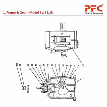 Frame & Gear IR 8 X 7 ESV LUB Air Compressor Parts