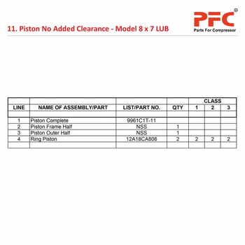 Piston IR 8 X 7 ESV LUB Air Compressor Parts