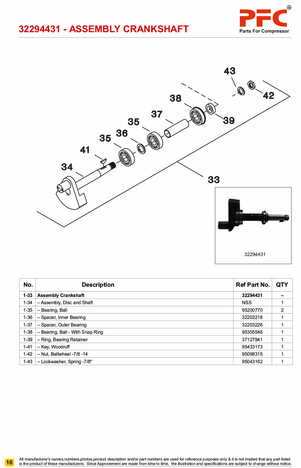 Crankshaft Complete with Bushing 32294431* Replacement