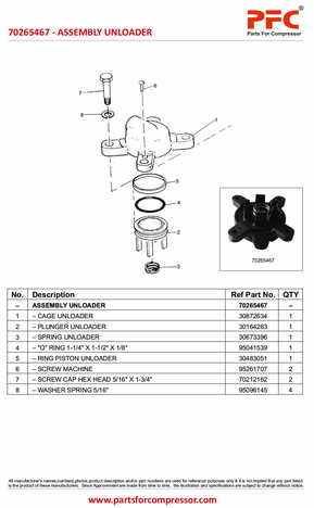 Assembly Unloader 70265467 Replacement