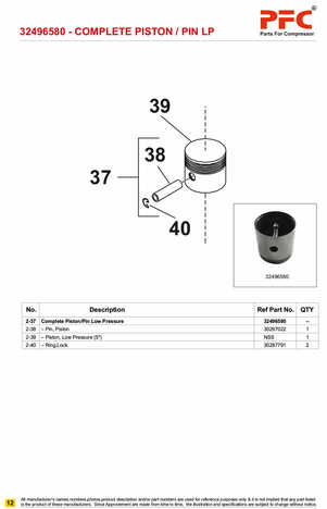 Piston Assy. LP 5inch 32496580 Replacement